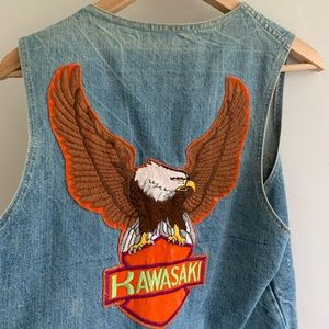 vintage 1970s Levi’s Jean vest Harley patches